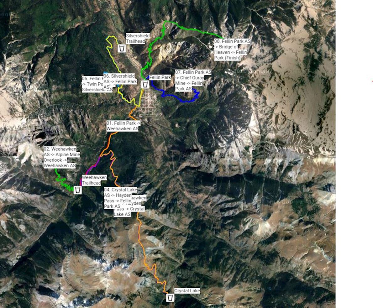 Ouray 100 Endurance Run Route Map